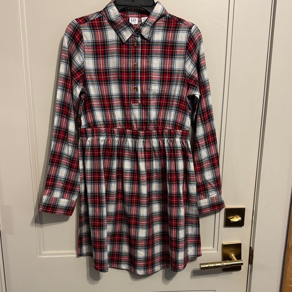 GAP Red and White Plaid Kids Dress/ New